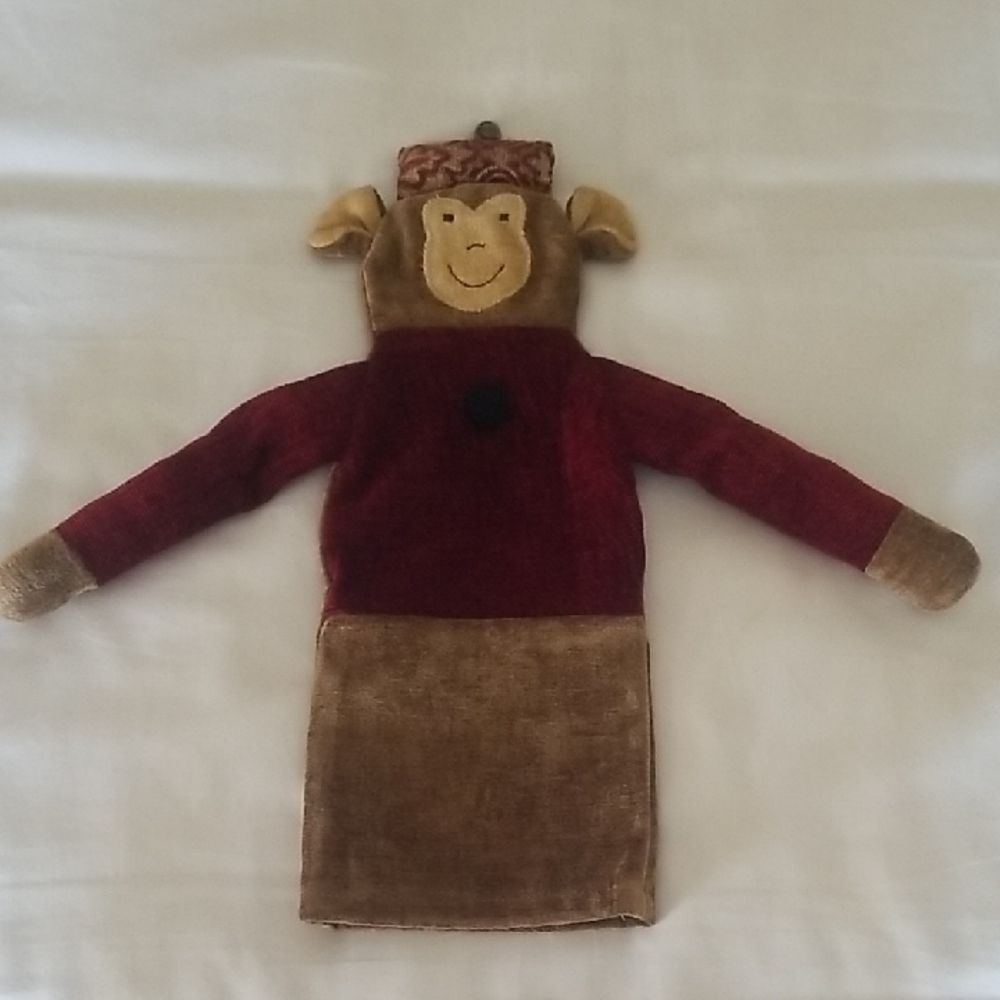 Woof n Poof Plush Monkey Wine Bottle Cover